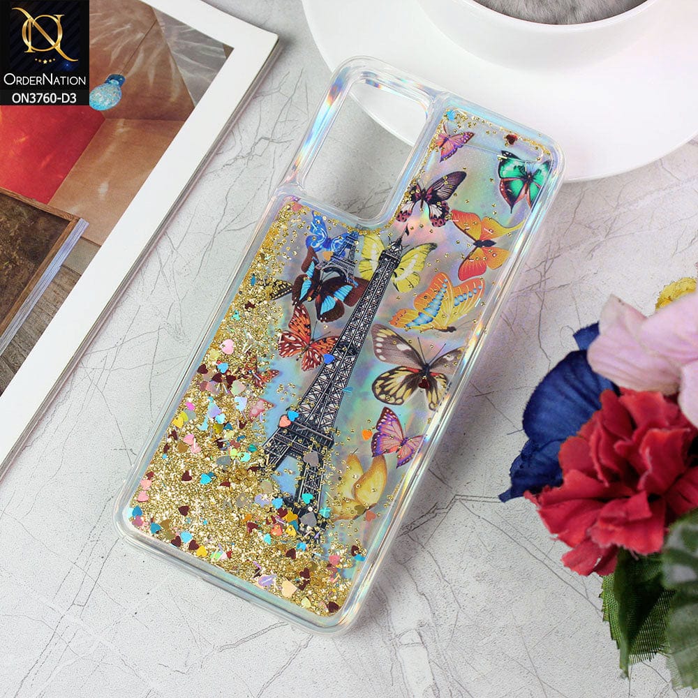 Vivo V21 Cover - Design 3 - Soft Silicone Bling Sparkle Moving Liquid Glitter Case