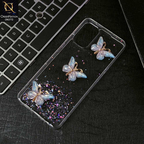 OnePlus Nord N20 5G Cover - Blue -  Shiny Butterfly Glitter Bling Soft Case (Glitter does not move)