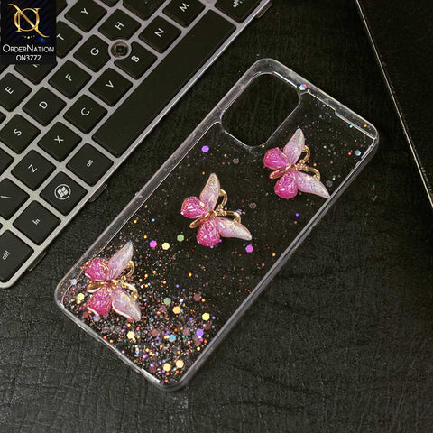 OnePlus Nord N20 5G Cover - Pink -  Shiny Butterfly Glitter Bling Soft Case (Glitter does not move)
