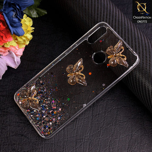 Huawei Y7 Prime 2019 / Y7 2019 / Y7 Pro 2019 Cover - Black - Shiny Butterfly Glitter Bling Soft Case (Glitter does not move)