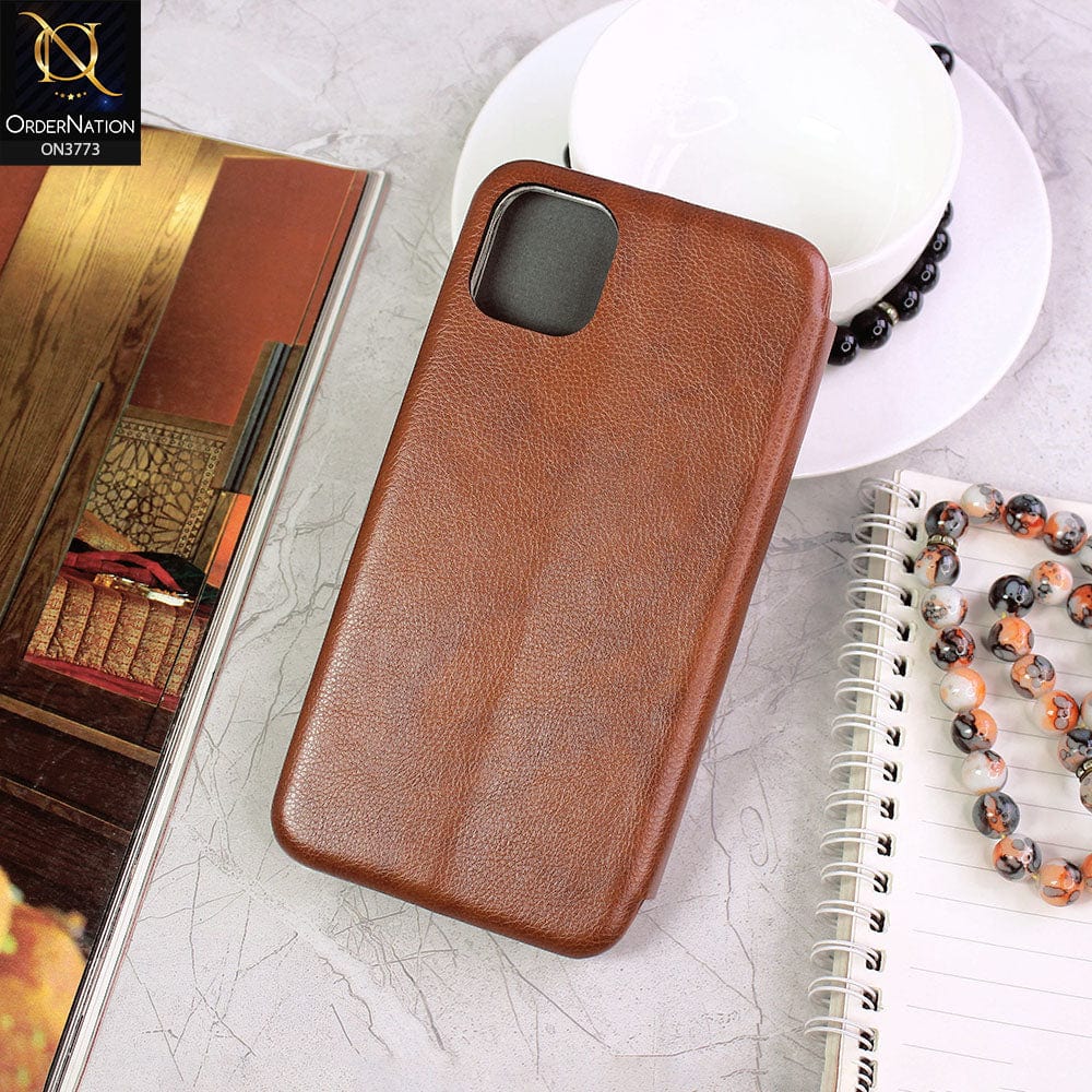 iPhone 11 Pro Max Cover Brown All New Premium Megnatic Leather