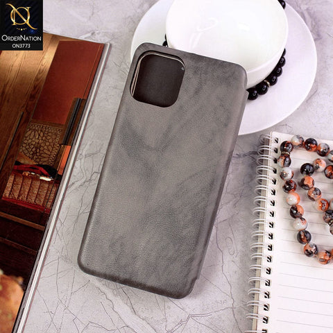 iPhone 12 Pro Max Cover - Gray - All New Premium Megnatic Leather Texture Flip Book Soft Case