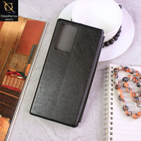 Samsung Galaxy Note 20 Ultra Cover - Black - All New Premium Megnatic Leather Texture Flip Book Soft Case