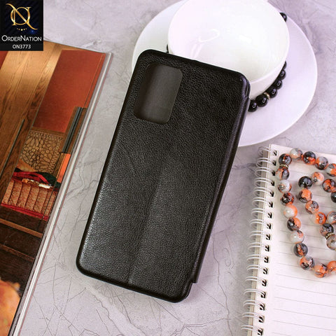 Samsung Galaxy A52 Cover - Black - All New Premium Megnatic Leather Texture Flip Book Soft Case