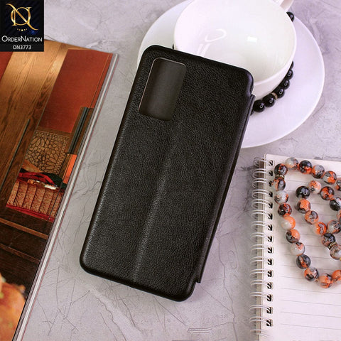 Vivo S10e Cover - Black - All New Premium Megnatic Leather Texture Flip Book Soft Case