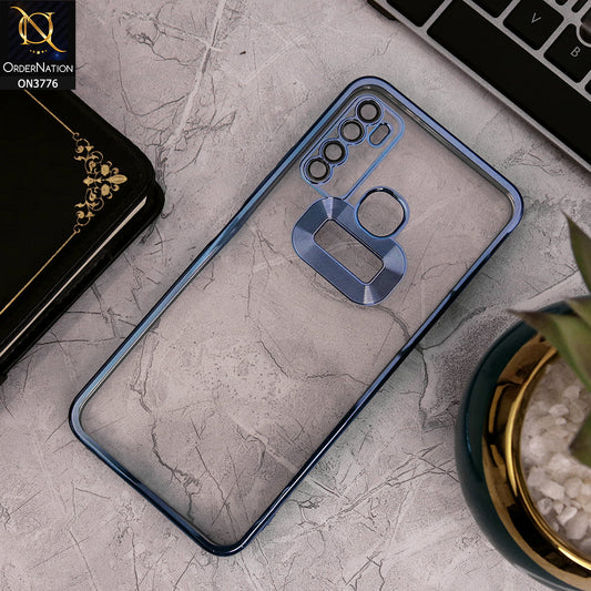 Tecno Camon 15 - Sierra Blue - Electroplating Borders Logo Hole Camera Lens Protection Soft Silicone Case