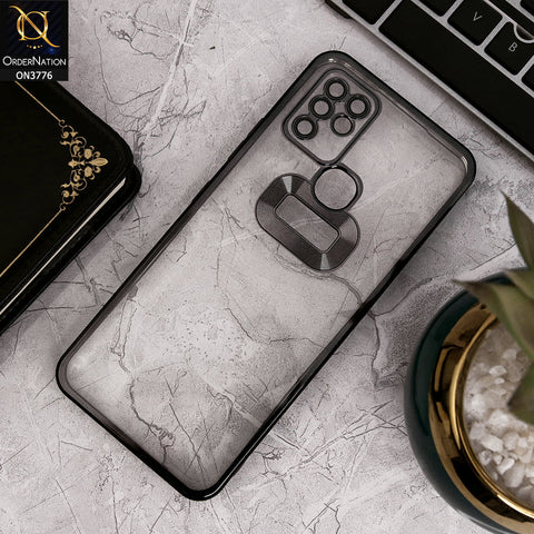 Infinix Hot 10 - Black - Electroplating Borders Logo Hole Camera Lens Protection Soft Silicone Case