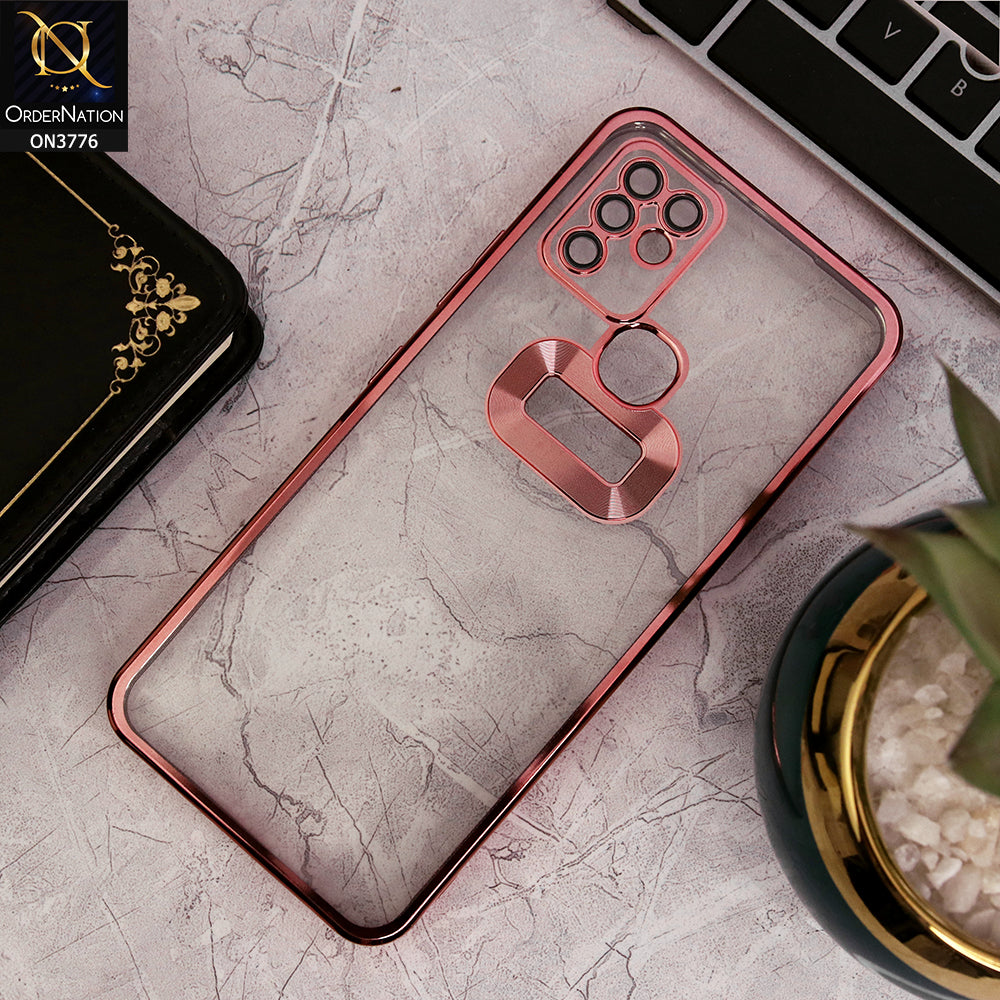 Infinix Hot 10 - Rose Gold - Electroplating Borders Logo Hole Camera Lens Protection Soft Silicone Case