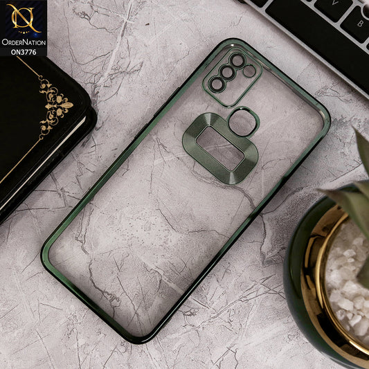 Infinix Hot 10 Lite - Green - Electroplating Borders Logo Hole Camera Lens Protection Soft Silicone Case
