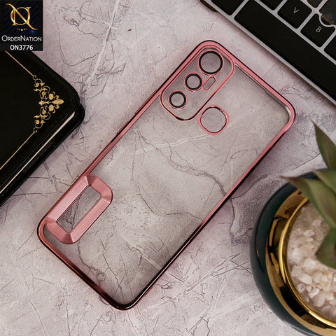 Infinix Hot 11 - Rose Gold - Electroplating Borders Logo Hole Camera Lens Protection Soft Silicone Case