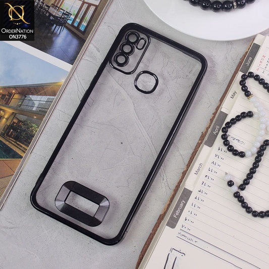 Infinix Hot 9 Play Cover - Black - Electroplating Borders Logo Hole Camera Lens Protection Soft Silicone Case