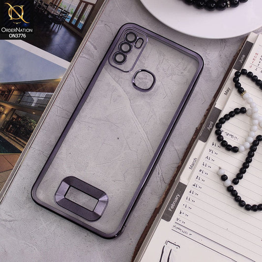 Infinix Hot 9 Play Cover - Purple - Electroplating Borders Logo Hole Camera Lens Protection Soft Silicone Case