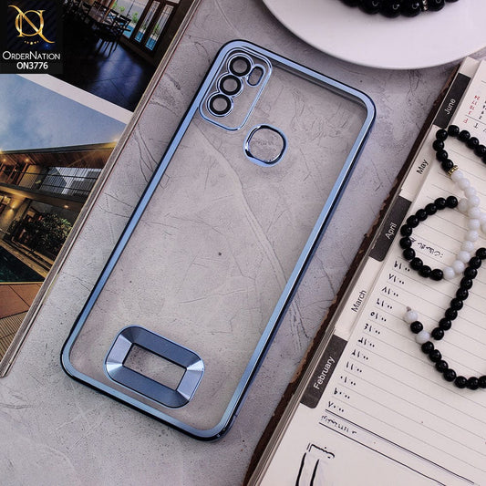 Infinix Hot 9 Play Cover - Sierra Blue - Electroplating Borders Logo Hole Camera Lens Protection Soft Silicone Case