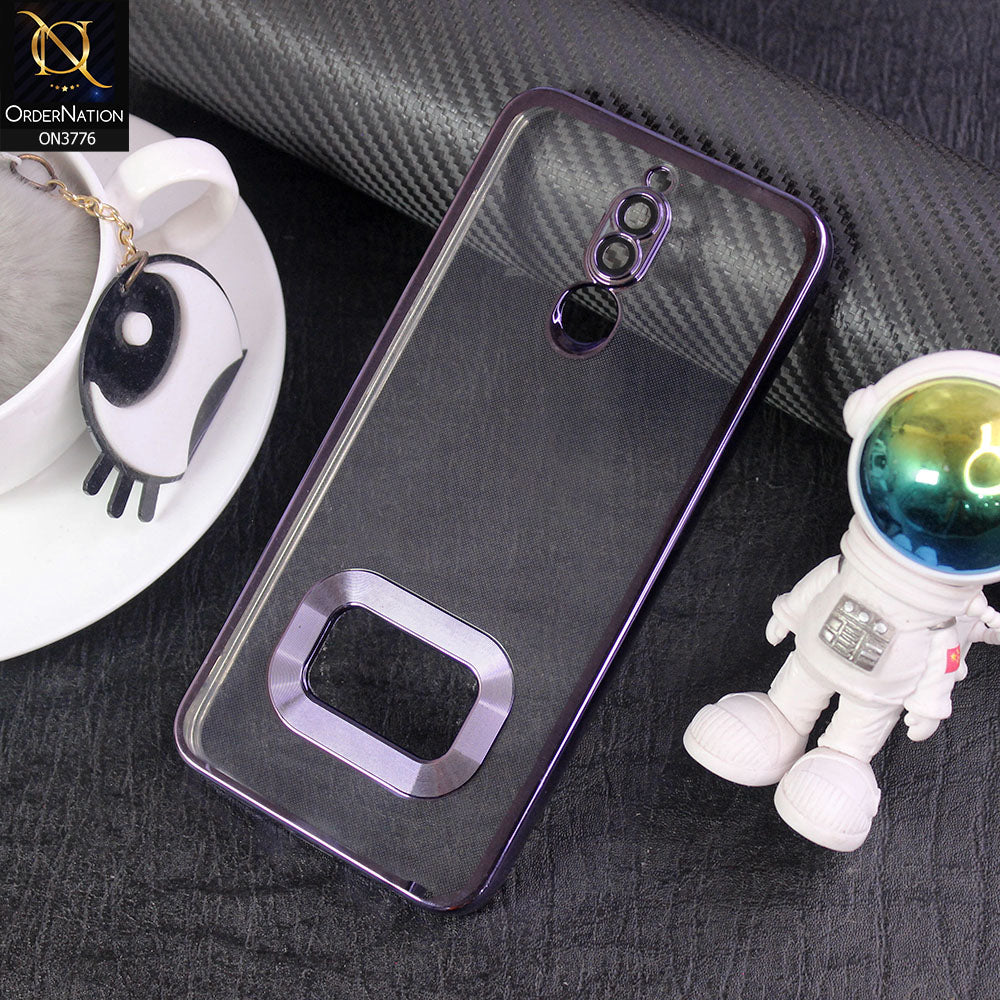 Huawei Mate 10 Lite Cover - Purple -  Electroplating Borders Logo Hole Camera Lens Protection Soft Silicone Case
