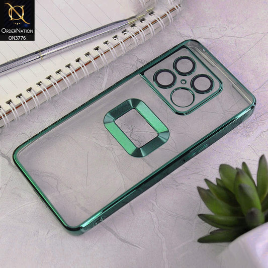 OnePlus 10 Pro Cover - Green - Electroplating Borders Logo Hole Camera Lens Protection Soft Silicone Case