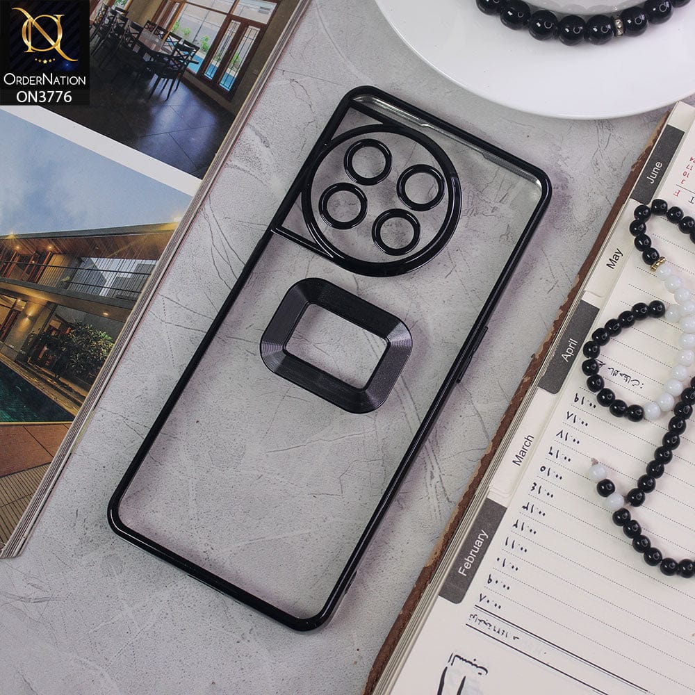 OnePlus 11 Cover - Black - Electroplating Borders Logo Hole Camera Lens Protection Soft Silicone Case