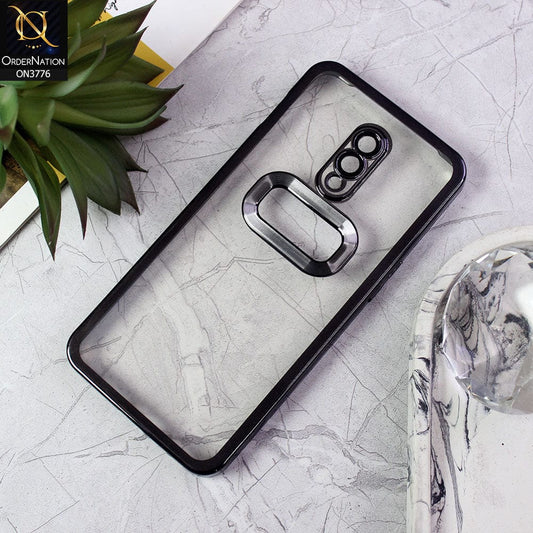 OnePlus 7 Cover - Black - Electroplating Borders Logo Hole Camera Lens Protection Soft Silicone Case
