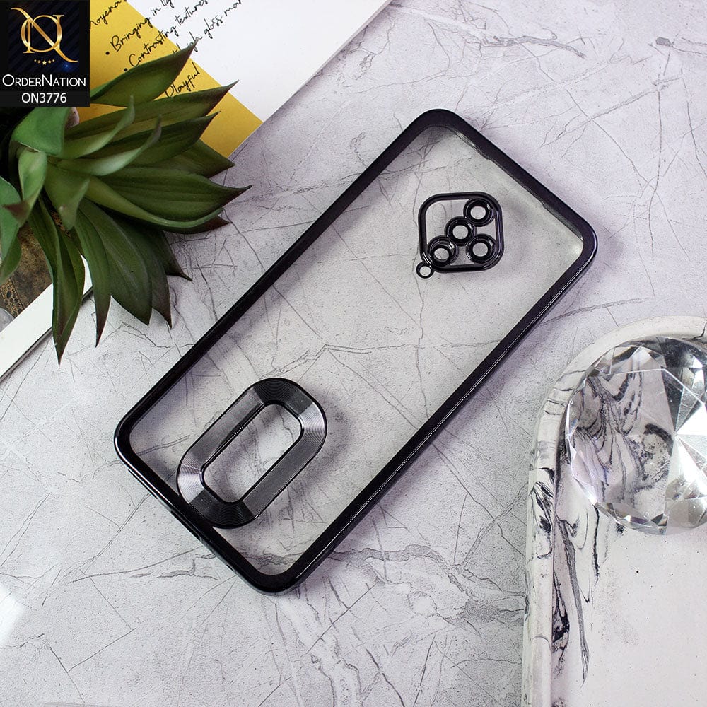 Vivo Y51 (2020 September) Cover - Black - Electroplating Borders Logo Hole Camera Lens Protection Soft Silicone Case