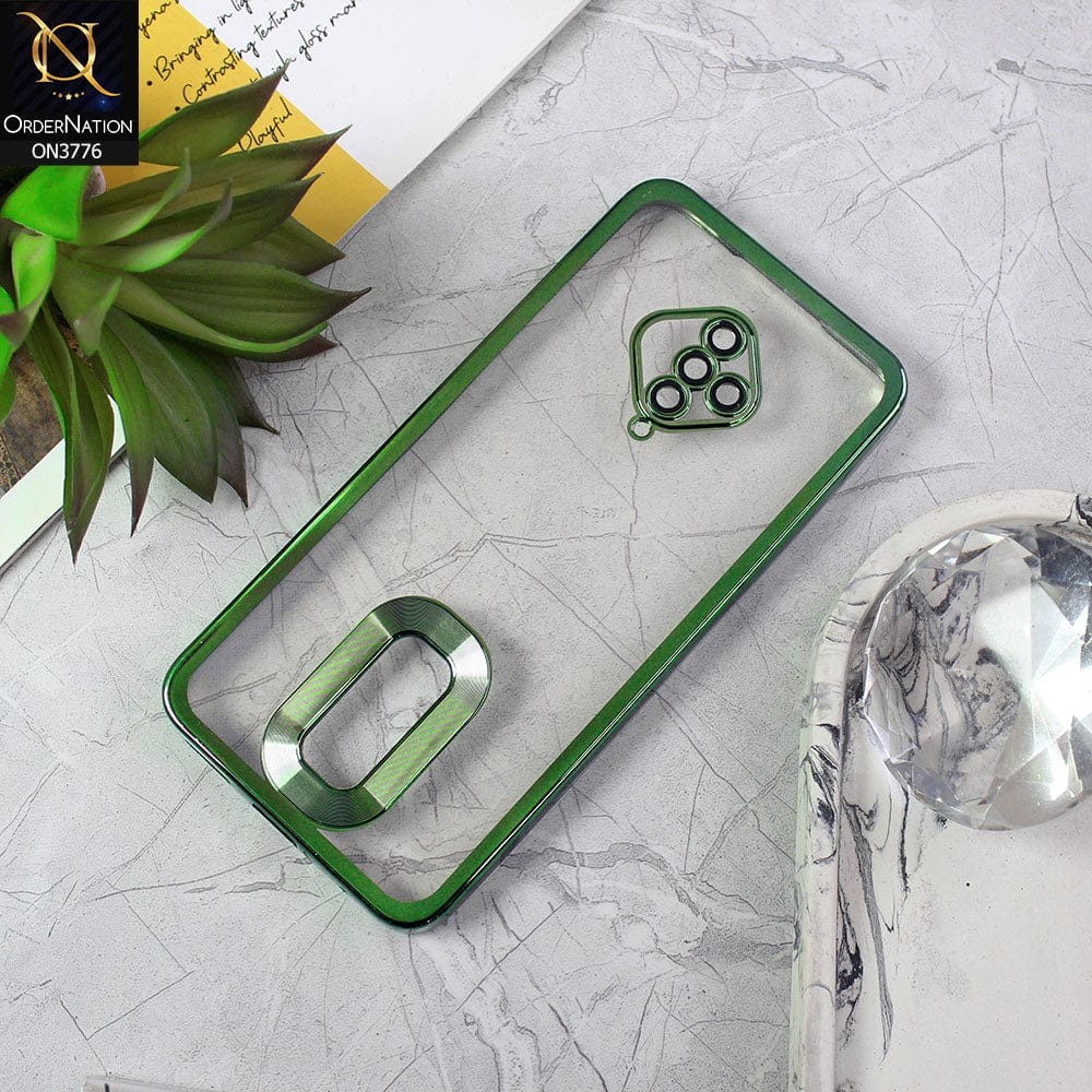 Vivo Y51 (2020 September) Cover - Green - Electroplating Borders Logo Hole Camera Lens Protection Soft Silicone Case