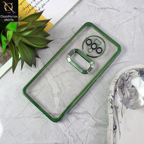 OnePlus 7T Cover - Green - Electroplating Borders Logo Hole Camera Lens Protection Soft Silicone Case