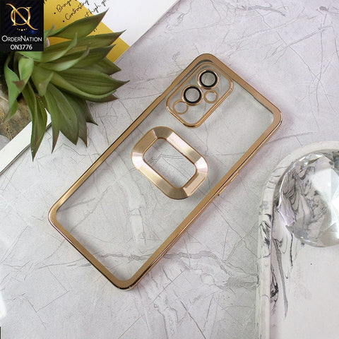 OnePlus 9 Cover - Golden - Electroplating Borders Logo Hole Camera Lens Protection Soft Silicone Case