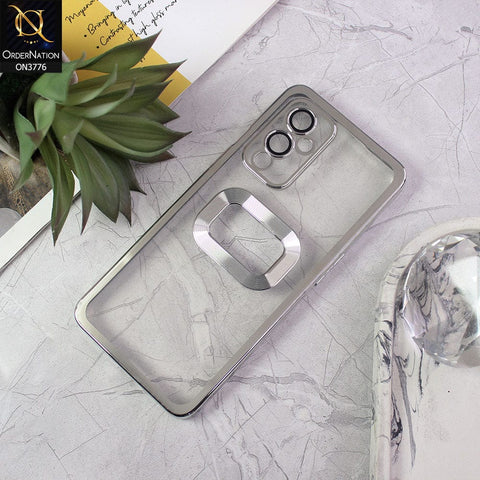 OnePlus 9 Cover - Silver - Electroplating Borders Logo Hole Camera Lens Protection Soft Silicone Case