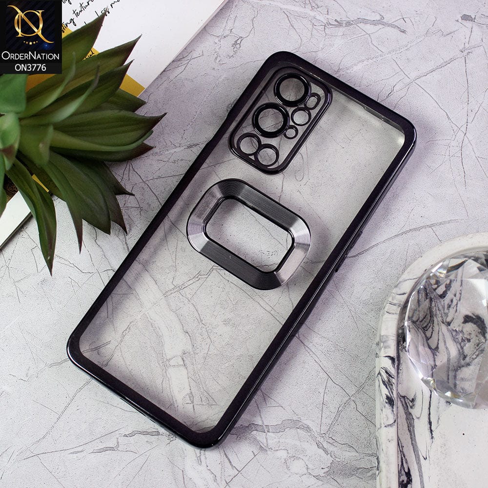 OnePlus 9 Pro Cover - Black - Electroplating Borders Logo Hole Camera Lens Protection Soft Silicone Case