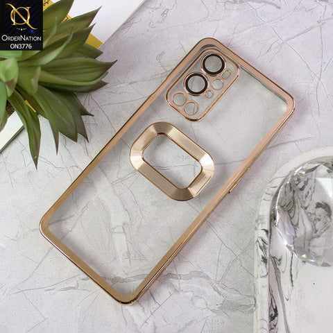 OnePlus 9 Pro Cover - Golden - Electroplating Borders Logo Hole Camera Lens Protection Soft Silicone Case