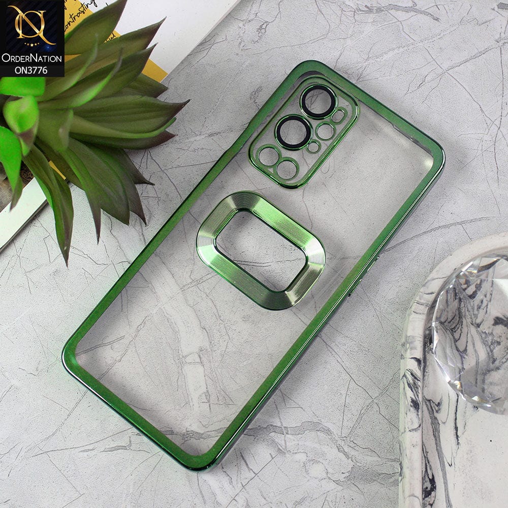 OnePlus 9 Pro Cover - Green - Electroplating Borders Logo Hole Camera Lens Protection Soft Silicone Case