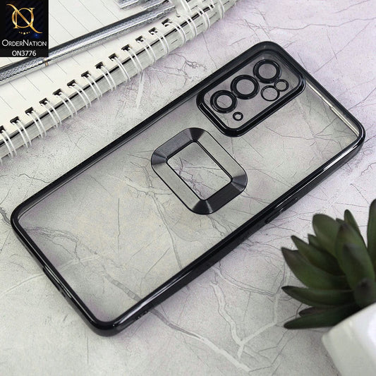 OnePlus 9RT 5G Cover - Black - Electroplating Borders Logo Hole Camera Lens Protection Soft Silicone Case