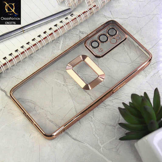 OnePlus 9RT 5G Cover - Golden - Electroplating Borders Logo Hole Camera Lens Protection Soft Silicone Case