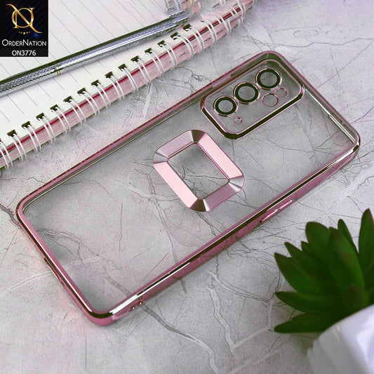 OnePlus 9RT 5G Cover - Rose Gold - Electroplating Borders Logo Hole Camera Lens Protection Soft Silicone Case