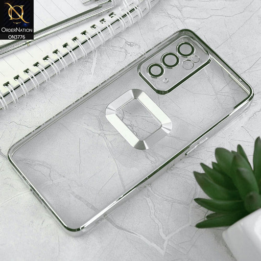 OnePlus 9RT 5G Cover - Silver - Electroplating Borders Logo Hole Camera Lens Protection Soft Silicone Case