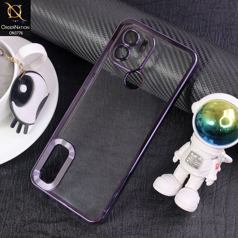 Xiaomi Redmi A1 Plus Cover - Purple -  Electroplating Borders Logo Hole Camera Lens Protection Soft Silicone Case