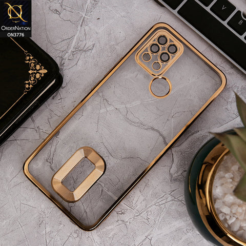 Tecno Pova - Gold - Electroplating Borders Logo Hole Camera Lens Protection Soft Silicone Case