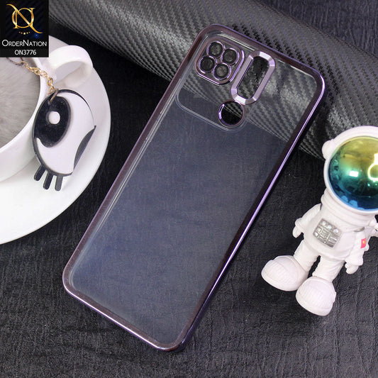 Xiaomi Redmi 9C Cover - Purple -  Electroplating Borders Logo Hole Camera Lens Protection Soft Silicone Case