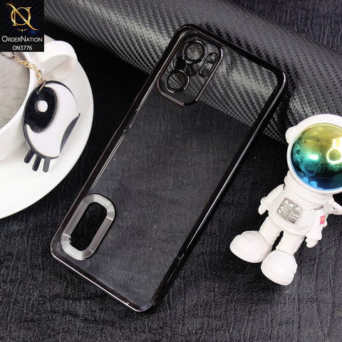 Xiaomi Redmi Note 10S Cover - Black -  Electroplating Borders Logo Hole Camera Lens Protection Soft Silicone Case
