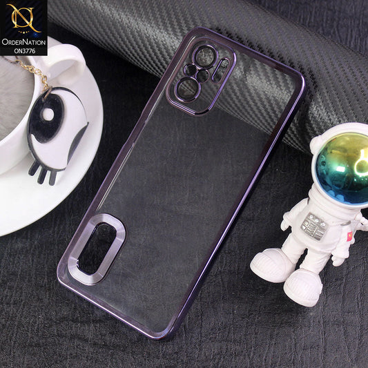 Xiaomi Redmi Note 10S Cover - Purple -  Electroplating Borders Logo Hole Camera Lens Protection Soft Silicone Case