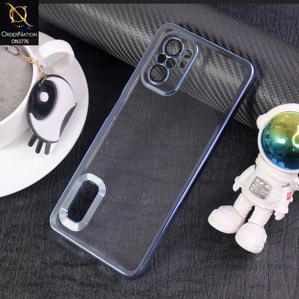 Xiaomi Redmi Note 10 4G Cover - Sierra Blue -  Electroplating Borders Logo Hole Camera Lens Protection Soft Silicone Case