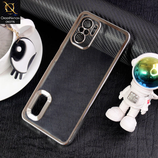 Xiaomi Redmi Note 10 4G Cover - Silver -  Electroplating Borders Logo Hole Camera Lens Protection Soft Silicone Case