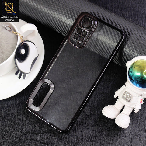 Xiaomi Redmi Note 11S Cover - Black -  Electroplating Borders Logo Hole Camera Lens Protection Soft Silicone Case