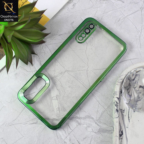 Vivo S1 Cover - Green - Electroplating Borders Logo Hole Camera Lens Protection Soft Silicone Case
