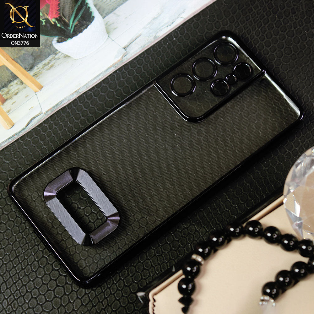 Samsung Galaxy S21 Ultra 5G Cover - Black -  Electroplating Borders Logo Hole Camera Lens Protection Soft Silicone Case