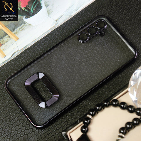 Samsung Galaxy A24 4G Cover - Black -  Electroplating Borders Logo Hole Camera Lens Protection Soft Silicone Case