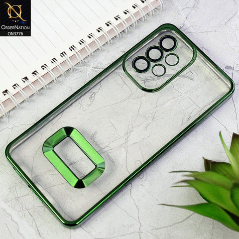 Samsung Galaxy A53 5G Cover - Green - Electroplating Borders Logo Hole Camera Lens Protection Soft Silicone Case