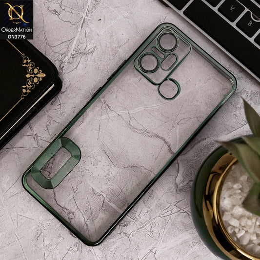 Infinix Smart 6 Plus - Green - Electroplating Borders Logo Hole Camera Lens Protection Soft Silicone Case