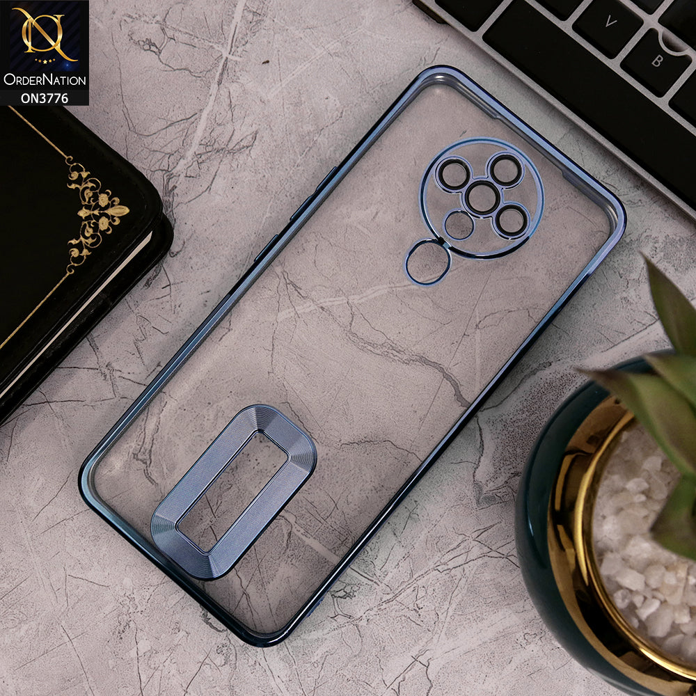 Tecno Spark 6 - Sierra Blue - Electroplating Borders Logo Hole Camera Lens Protection Soft Silicone Case