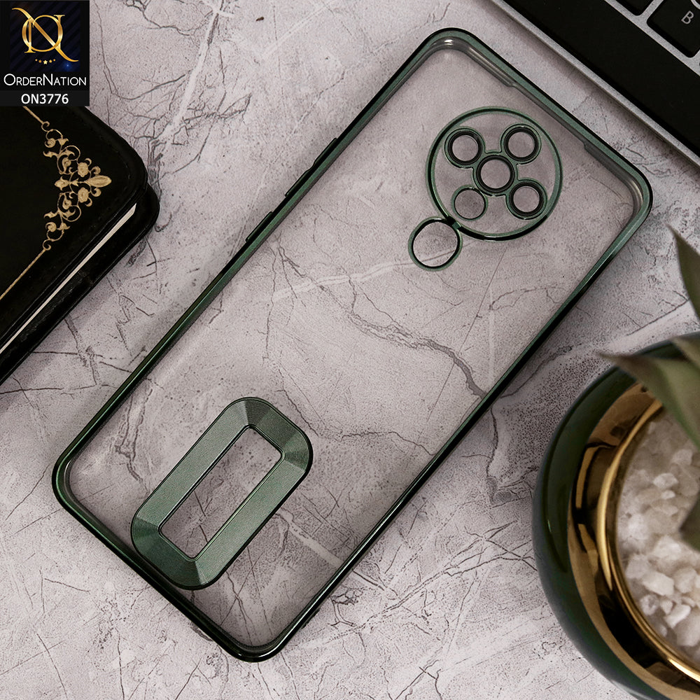 Tecno Spark 6 - Green - Electroplating Borders Logo Hole Camera Lens Protection Soft Silicone Case