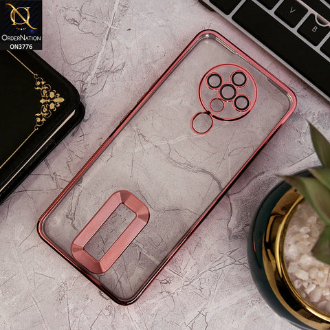 Tecno Spark 6 - Rose Gold - Electroplating Borders Logo Hole Camera Lens Protection Soft Silicone Case