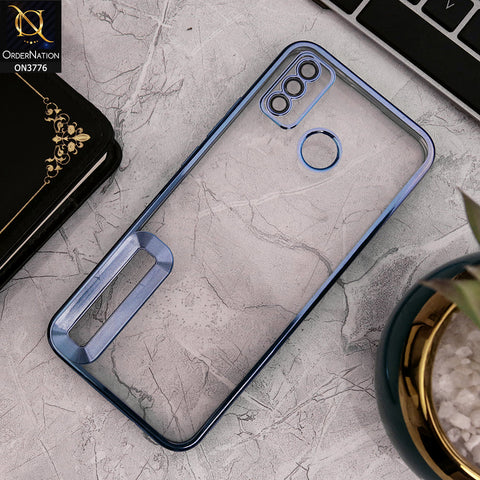 Tecno Spark 6 Go - Sierra Blue - Electroplating Borders Logo Hole Camera Lens Protection Soft Silicone Case